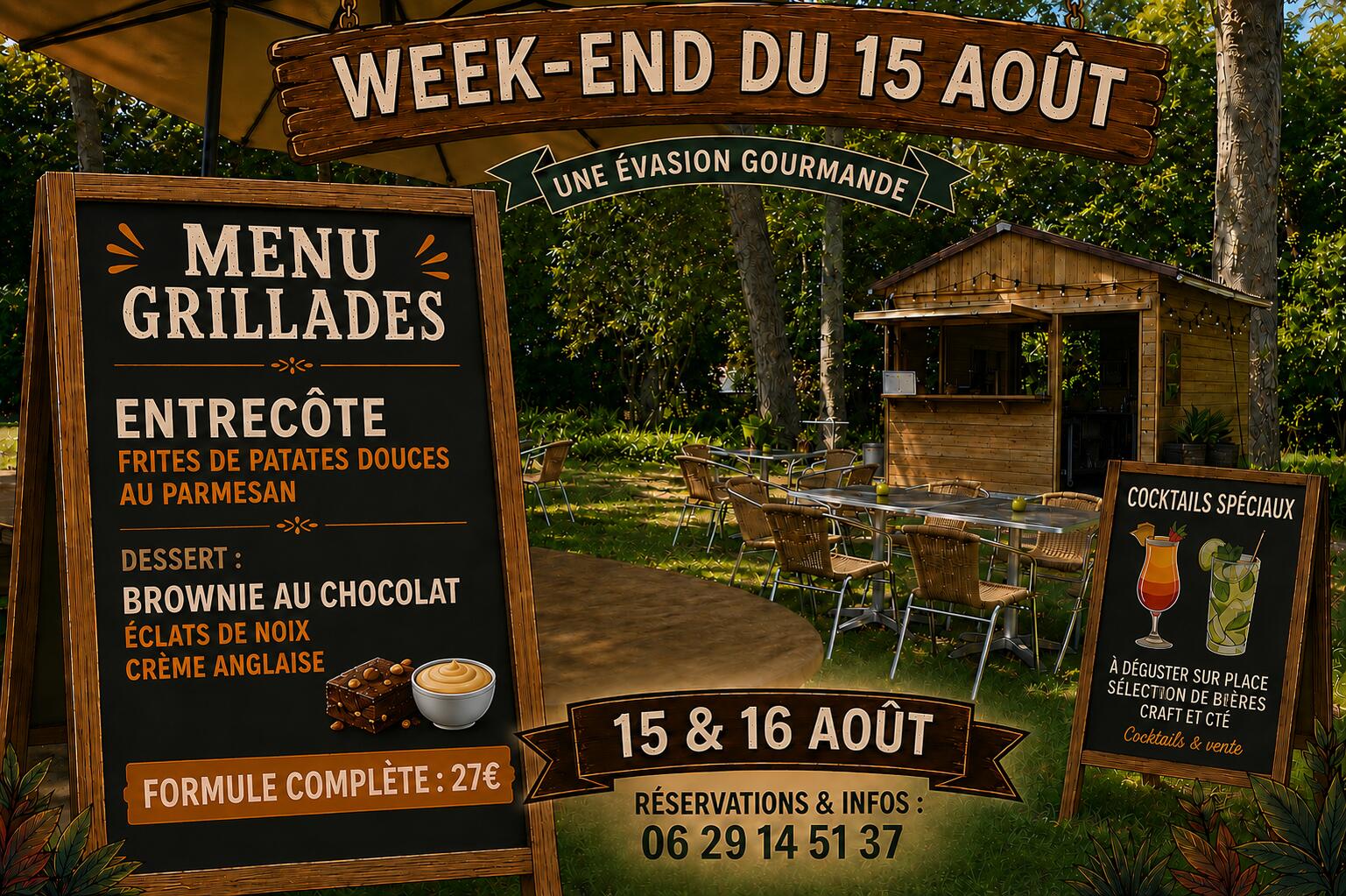 15 et 16 aout - Menu Auberge de la Pomme de pin - Senonches