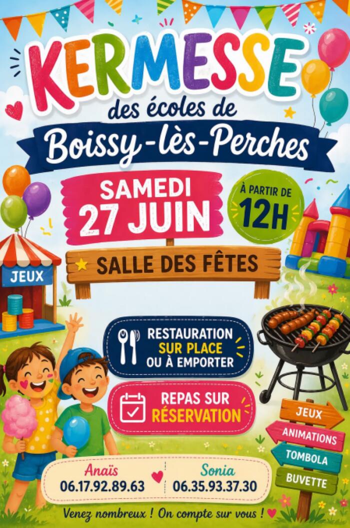 13 - 27 juin - Kermesse école de Boissy-Les-Perche