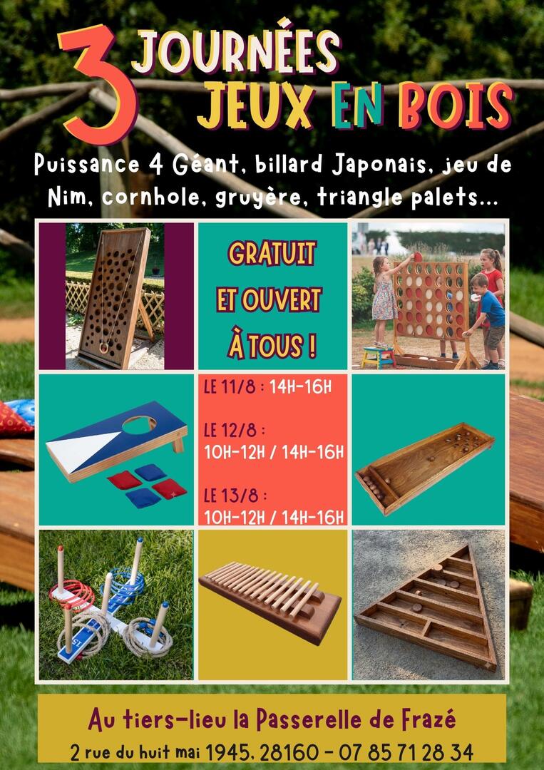 Affiche Annonce Evènement Ludique  Journée Jeux de Société Jouet en Bois Coloré  - 1