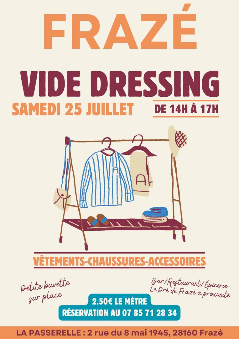 Affiche événement vide dressing rétro illustratif colorée - 1