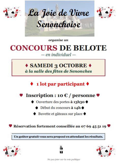 3 oct - Concours Belote - Senonches