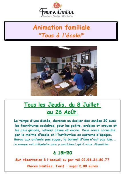 Affiche animation du jeudi Tous à l'école