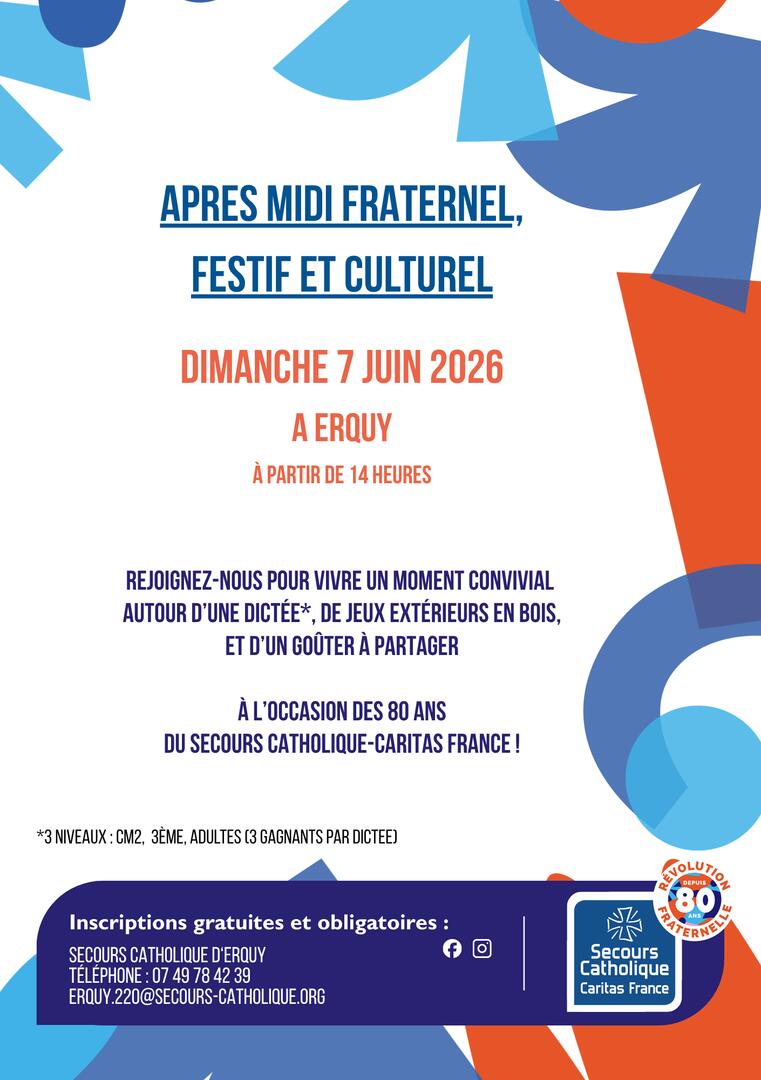 ERQUY Flyer - Les Grandes Tablées - Recto - Fond Blanc pour les institutions catholiques