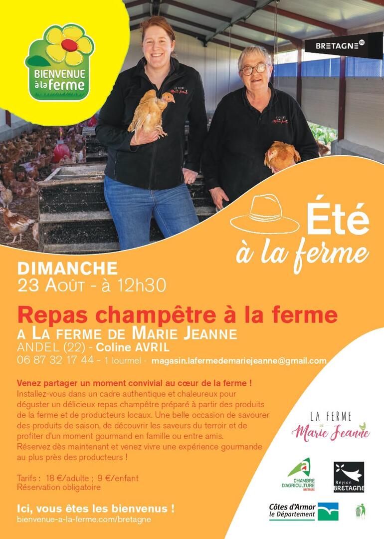 Repas champêtre à la ferme