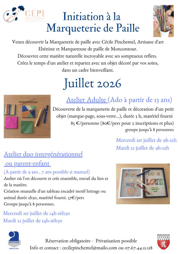 Initiation à la Marqueterie de Paille