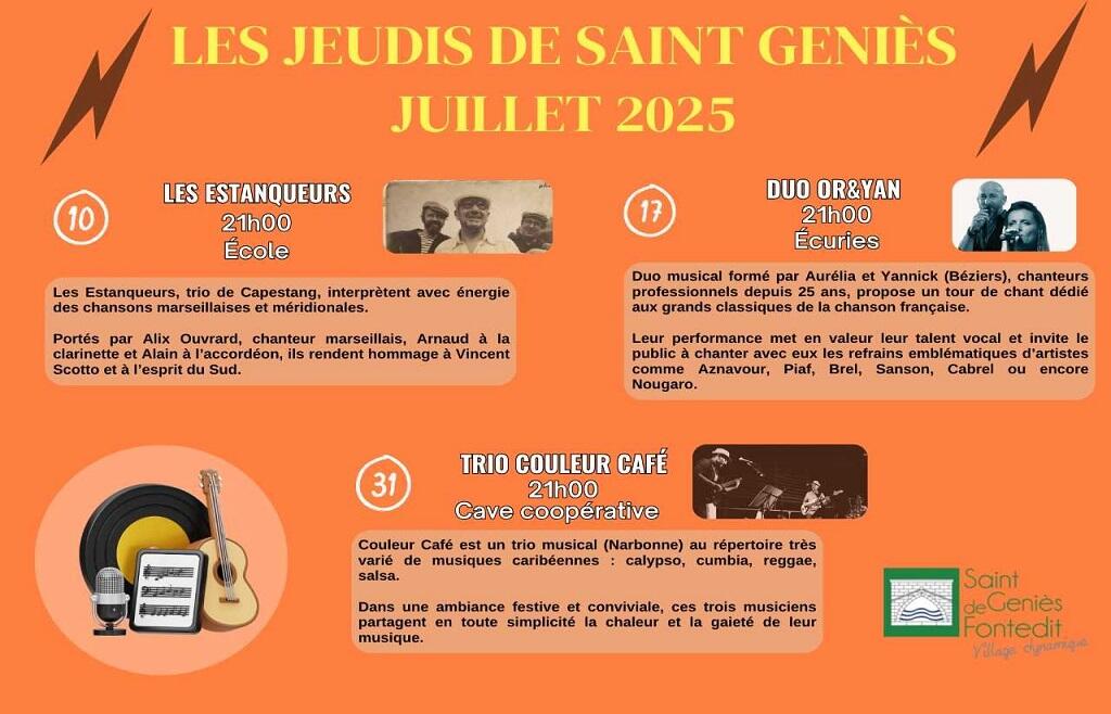 Les jeudis de Saint-Geniès juillet 2025