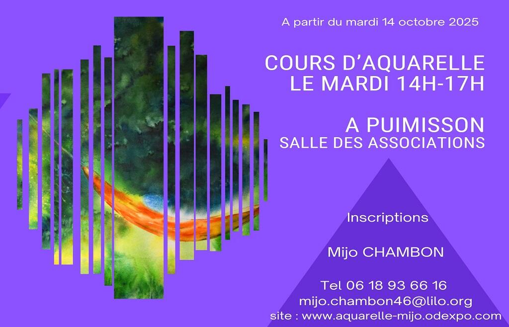 STAGES d'AQUARELLE 9H-17H Samedi 26 mars 09 avril 14 mai - 1