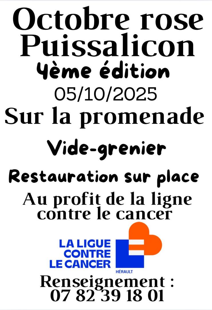 Affiche octobre rose Puissalicon