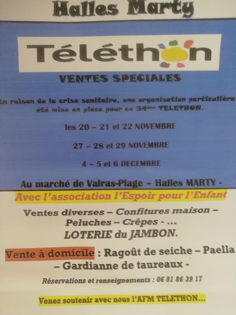 téléthon 2020 valras