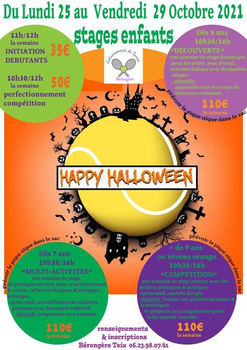 2021-10-25 au 29 stage tennis halloween