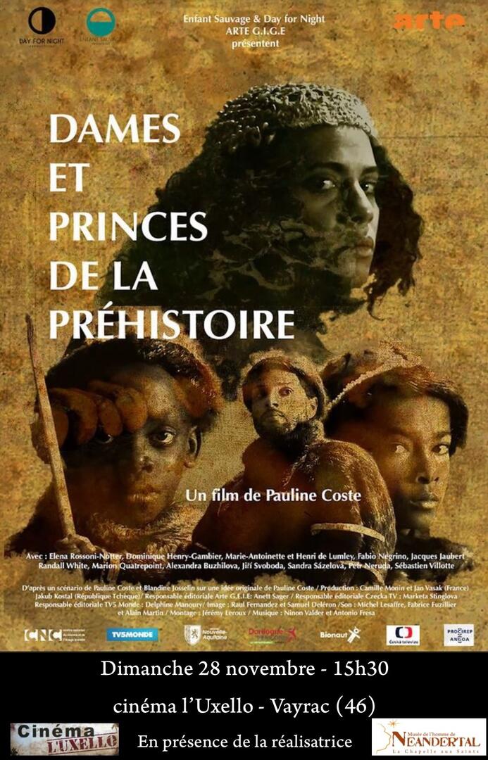 Affiche projection film - Dames et Princes de la préhistoire de Pauline Coste - dimanche 28 novembre 2021 15h30