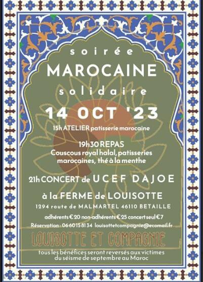 Soirée marocaine, la ferme de Louisotte