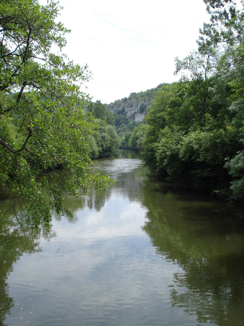 Baignade du Liauzu dans la rivière Célé