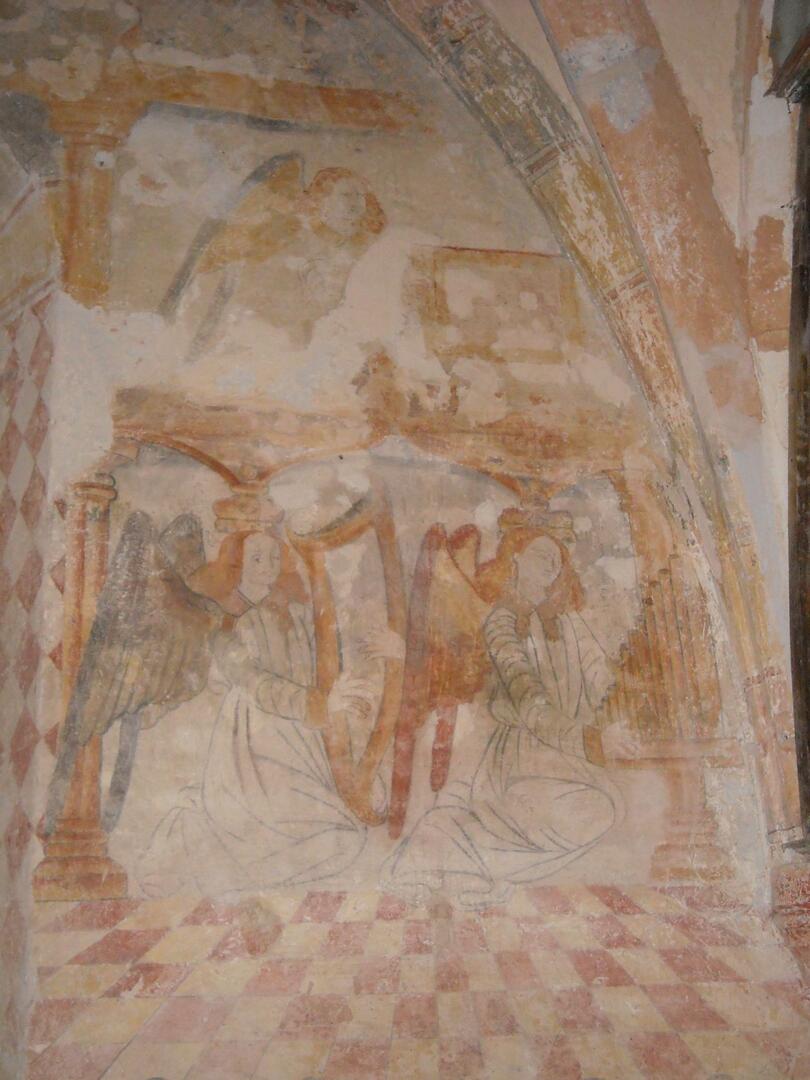 Peintures murales, église Reilhaguet