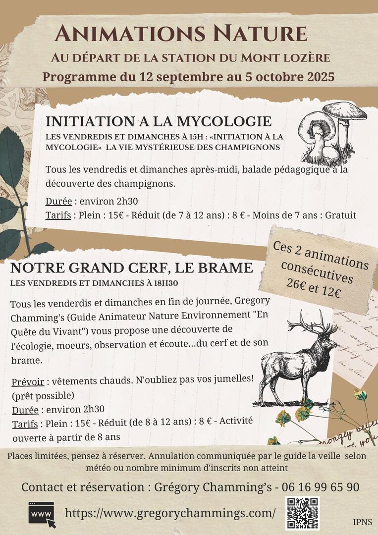 Animation mycologie et brame 2025