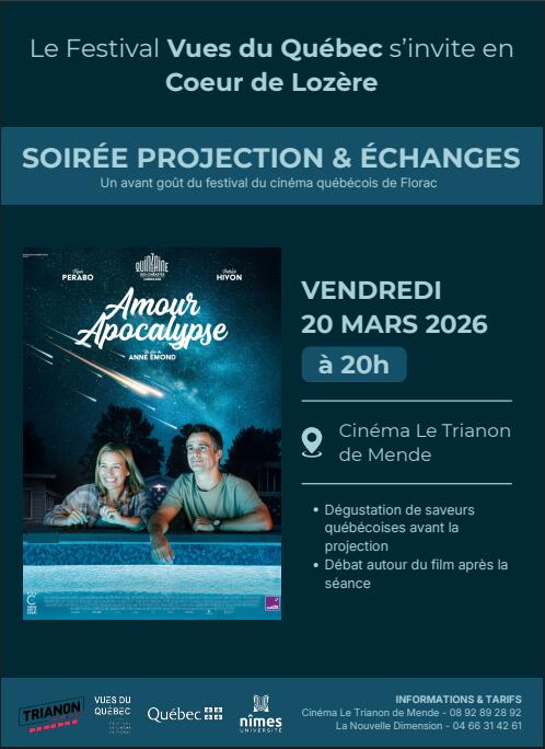 PROJECTION CINÉMA – FESTIVAL « VUES DU QUÉBEC »