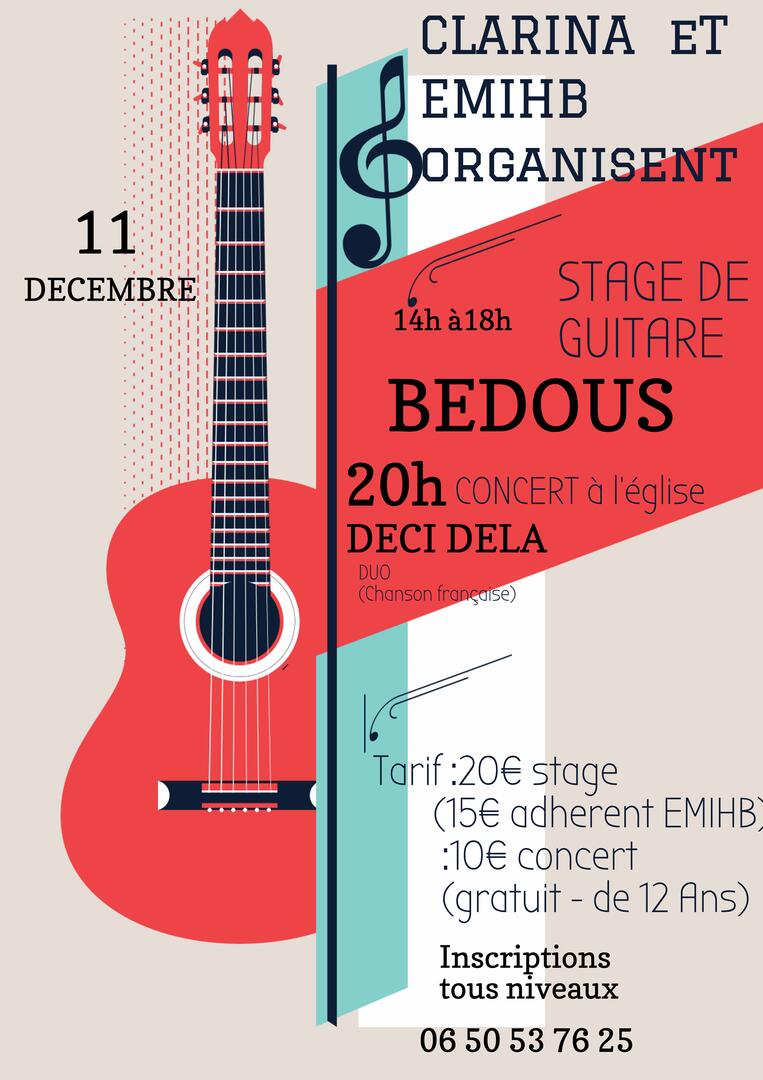 Stage guitare et concert Deci Dela