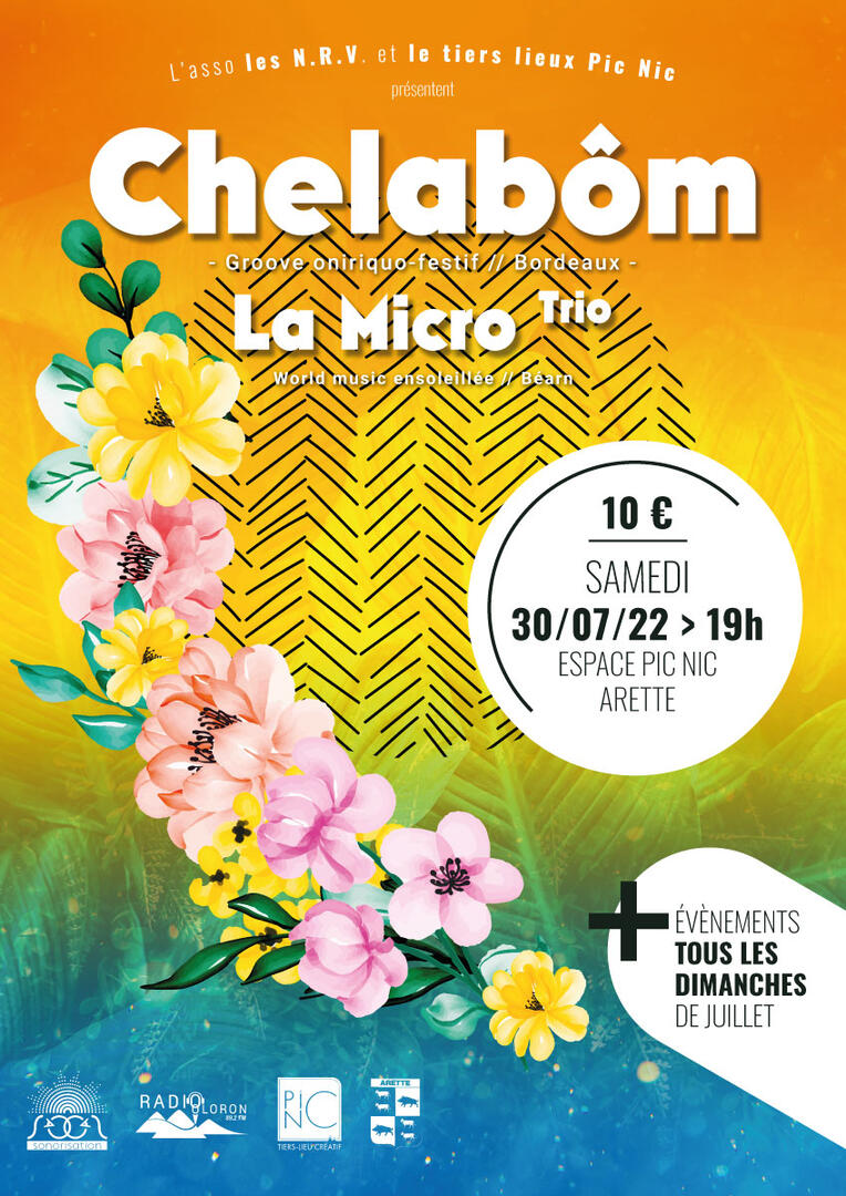 Concert Chelabôm et La Micro Trio à l'espace Pic Nic à Arette