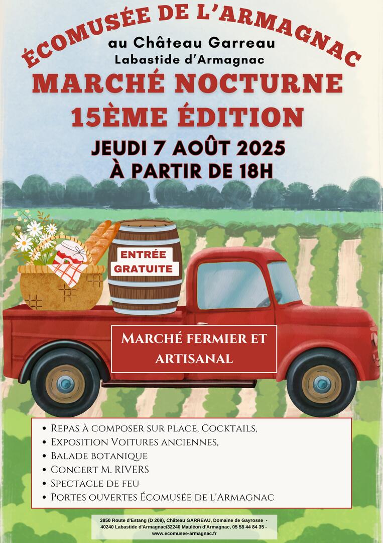 Labastide d'Armagnac - Marché nocture du Château Garreau (Recto) - 7 Août