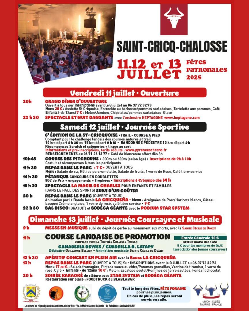 Programme Fêtes St-Cricq 2025