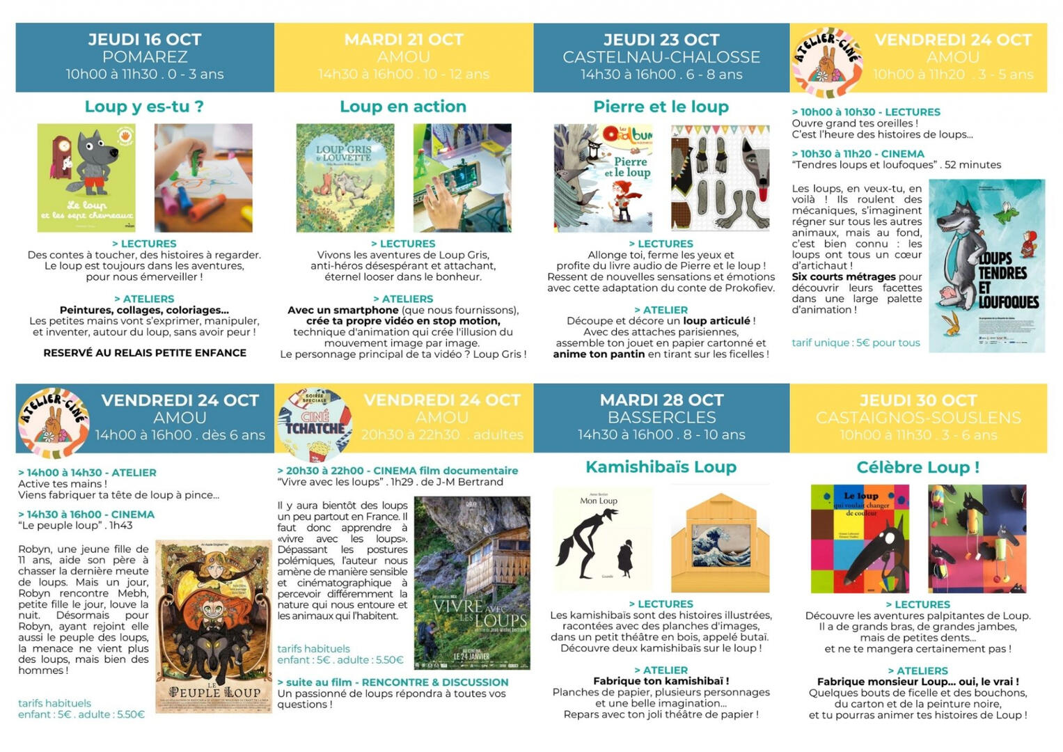 Programme Vacances Toussaint Médiathèque Coteaux et Vallées des Luys