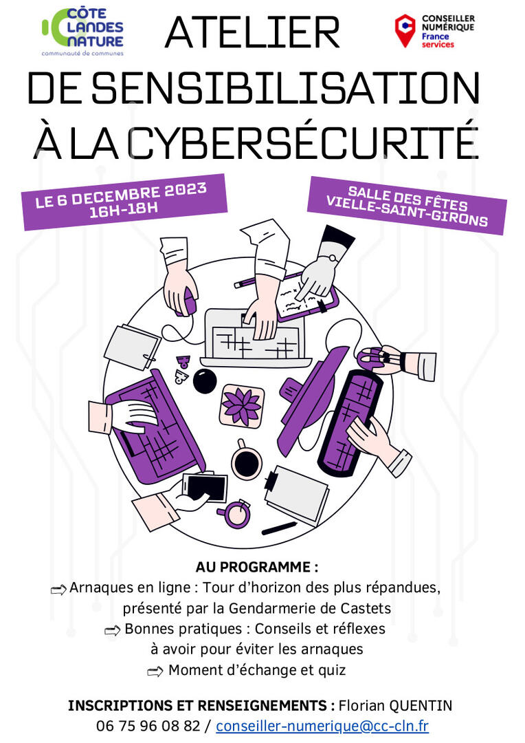 VSG-Affiche atelier sensibilisation cybersécurité 06.12.23