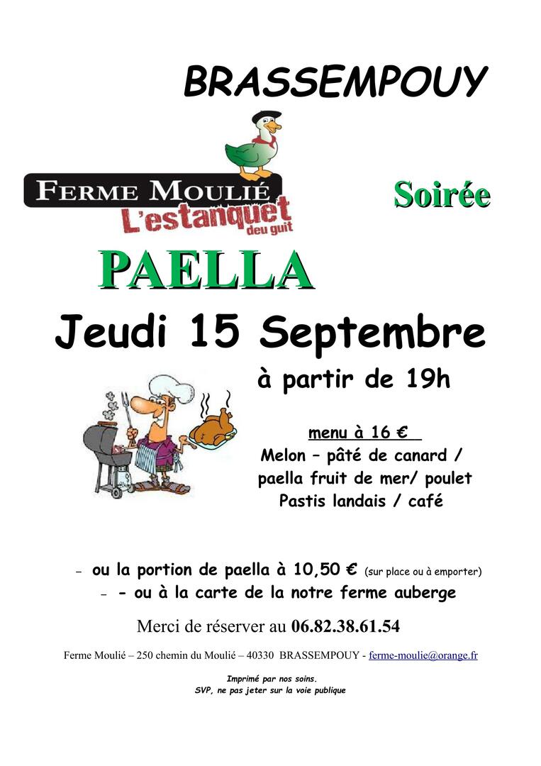 soirée paella 15 septembre
