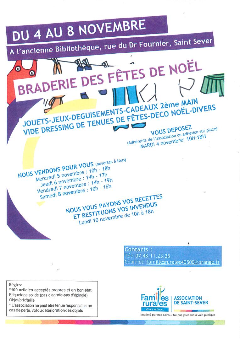 Braderie des fêtes der Noël