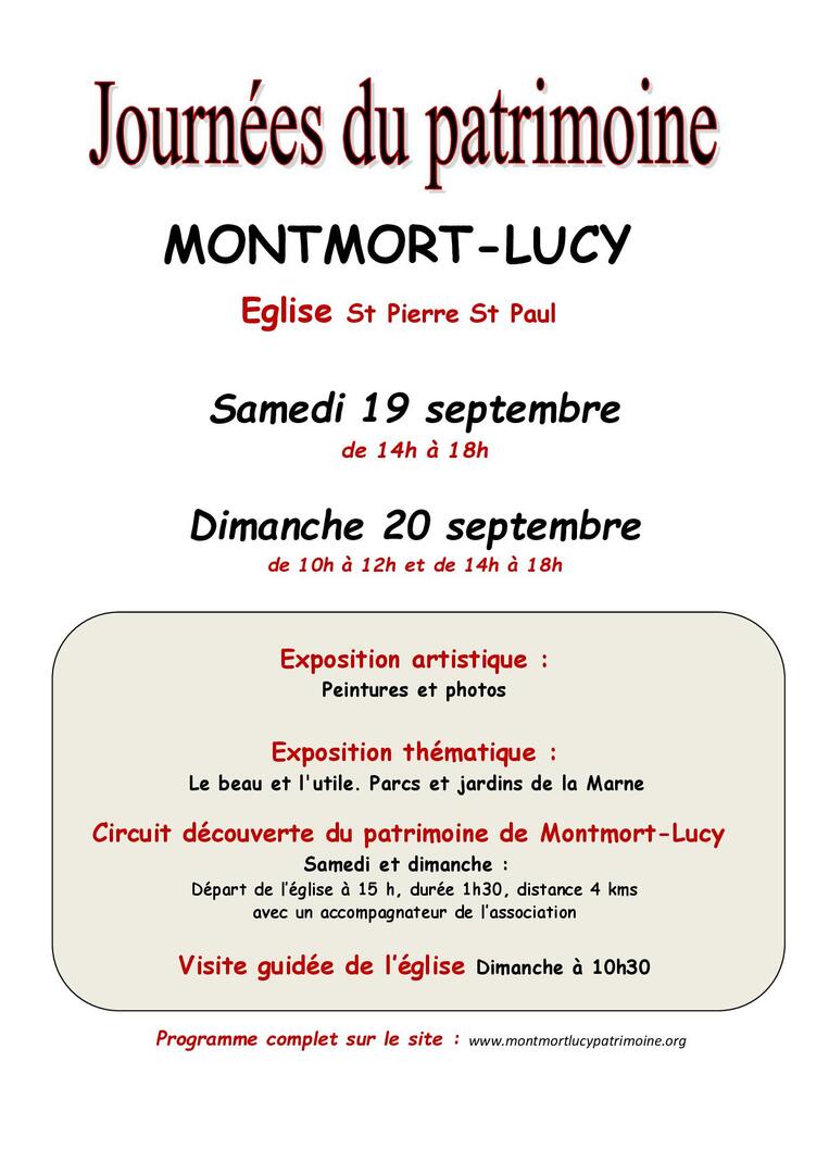 AFFICHE Journées patrimoine 2020 - Montmort-Lucy1