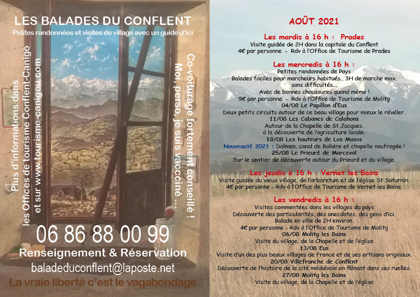 Visites et balades d'août