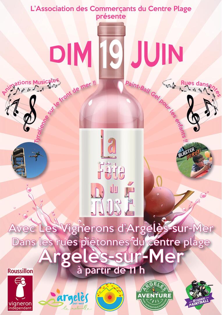 AFFICHE FETE DES VINS ROSE