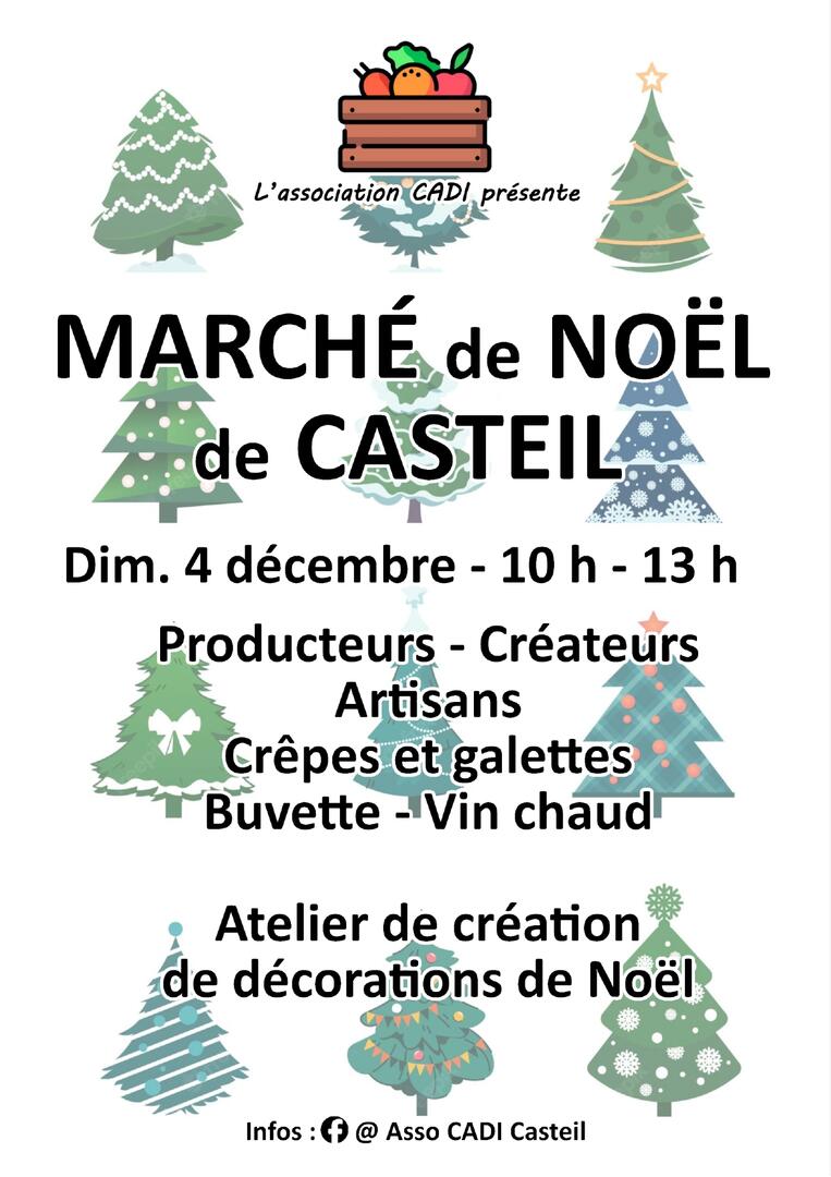 Affiche marché de Noël Casteil