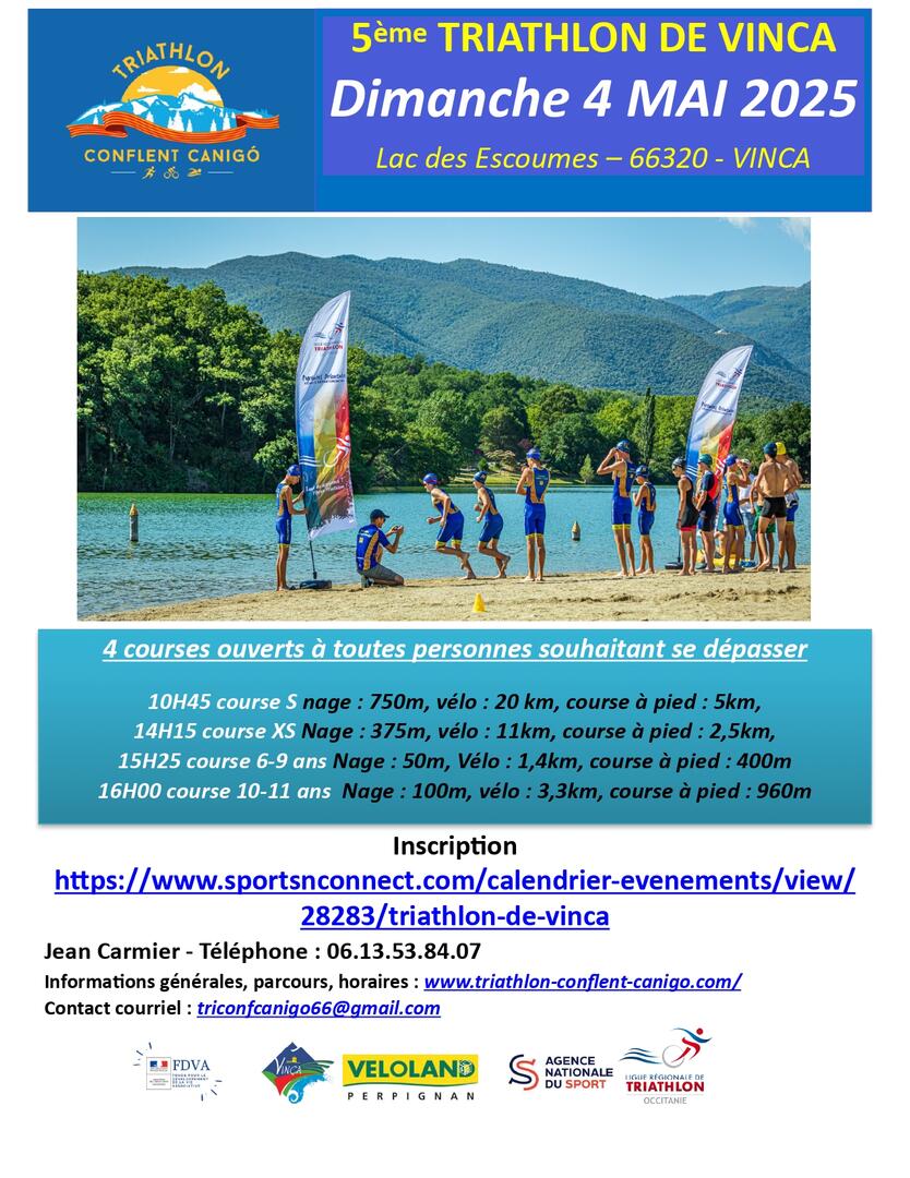 Affiche triathlon 4 mai vinça