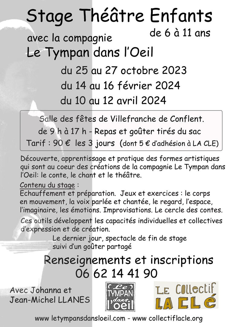 stage theatre Flyer 2023 TYMPAN LA CLE VDC oct 23 fev 24 avr 24