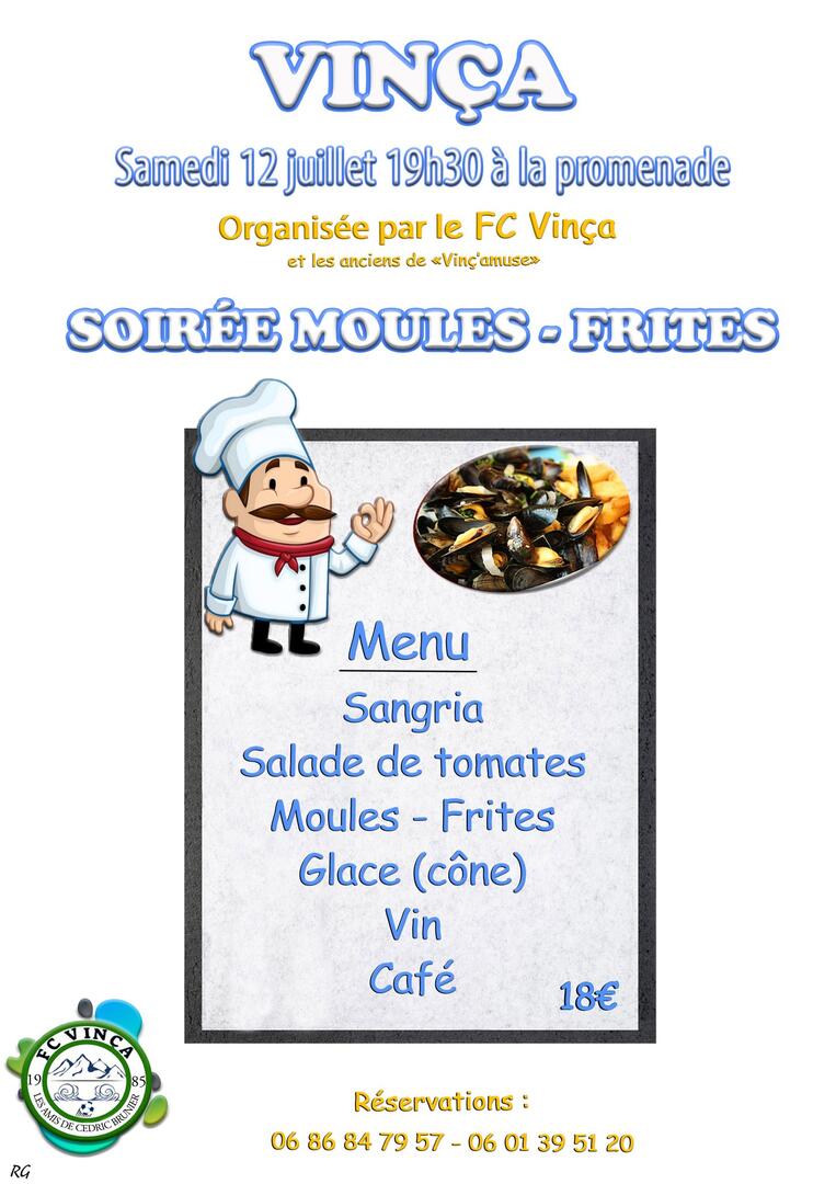 soirée moules frites vinça