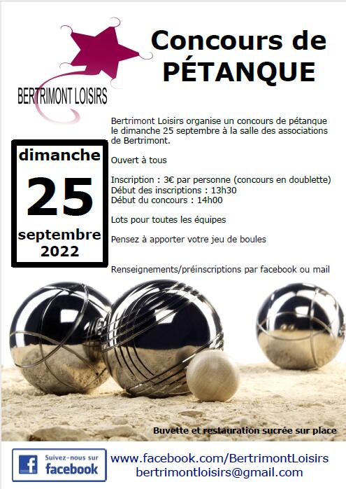Concours Pétanque Bertrimont 25.09.22
