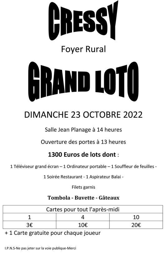 Loto Cressy 23.10.22