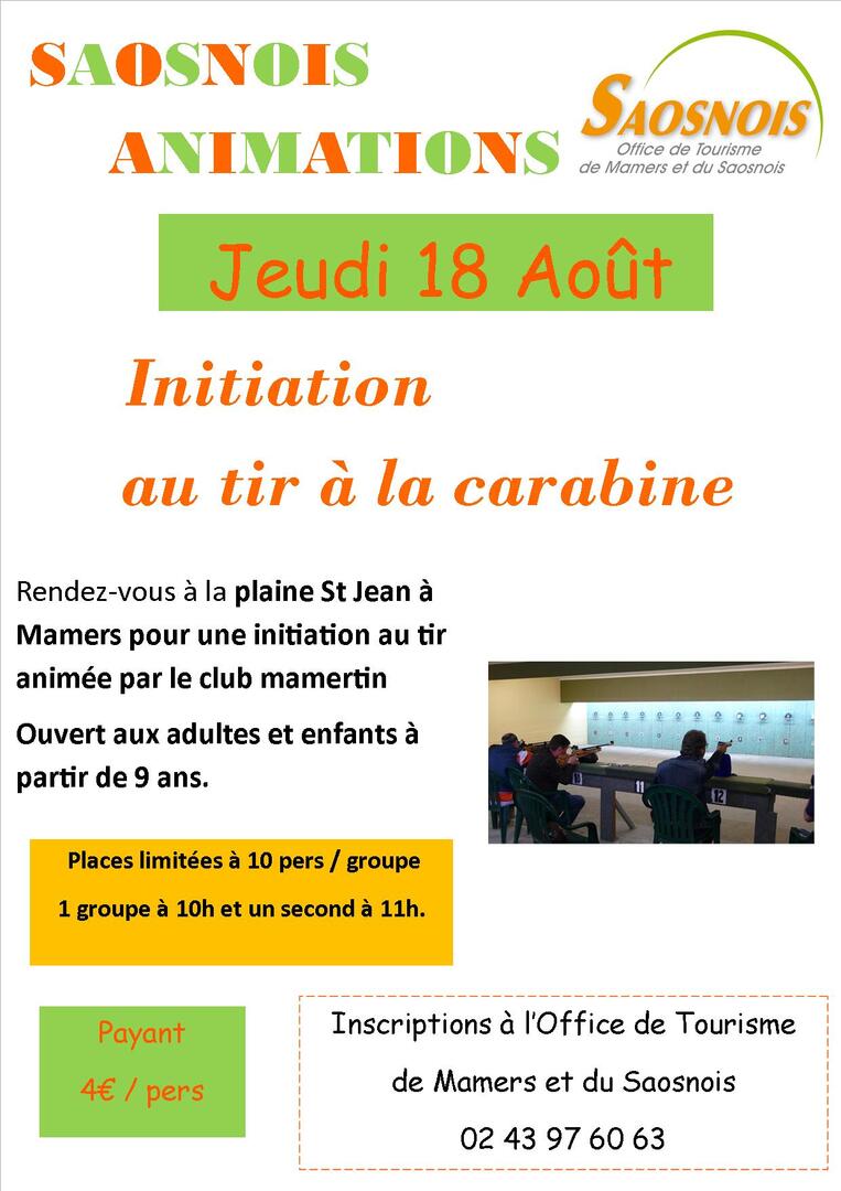 Initiation tir à la carabine - jeudi 18 août