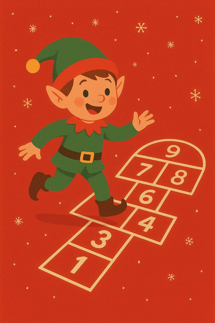 Lutin qui joue à la marelle