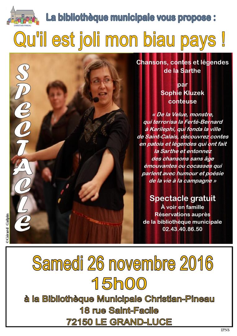 Spectacle le grand lucé 26 novembre