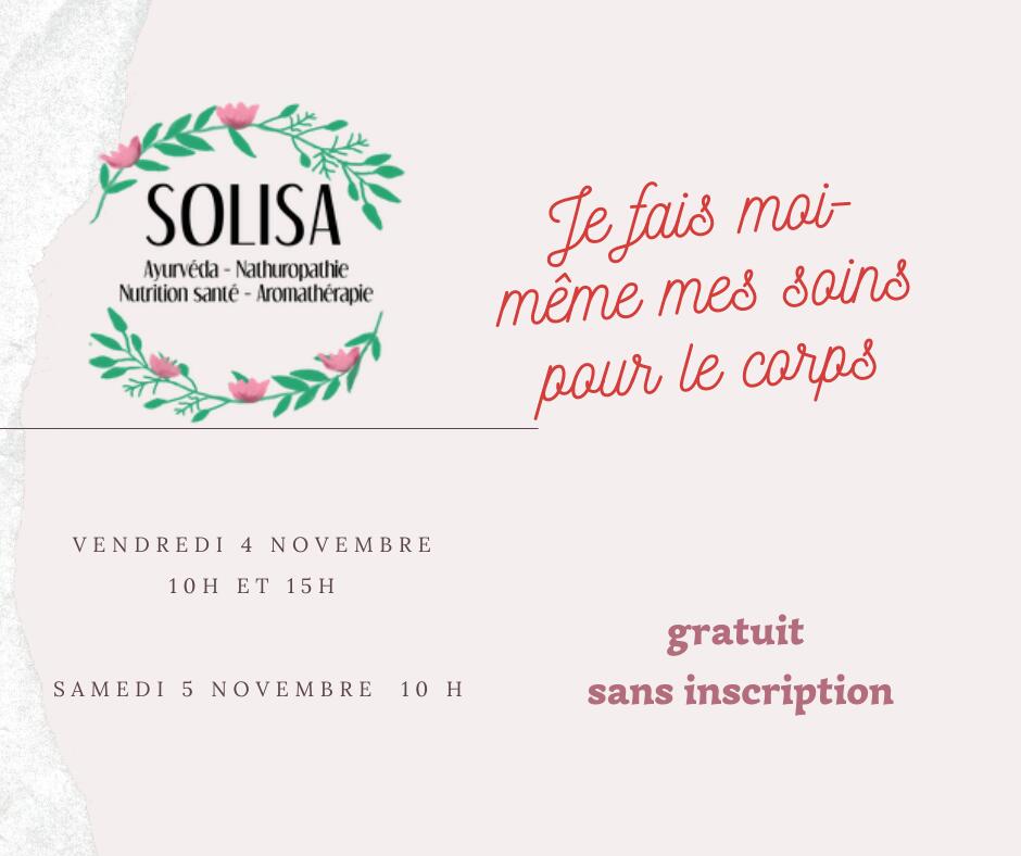 soins corps diy - 4 et 5 novembre