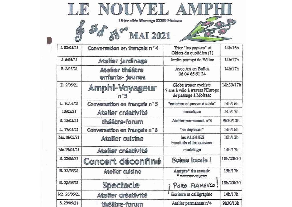 Concert Déconfiné Samedi 22 Mai 2021 17 h le Nouvel Amphi