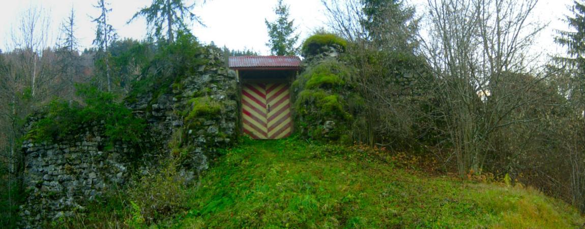 Porte d'entrée des vestiges du château des Faucigny
