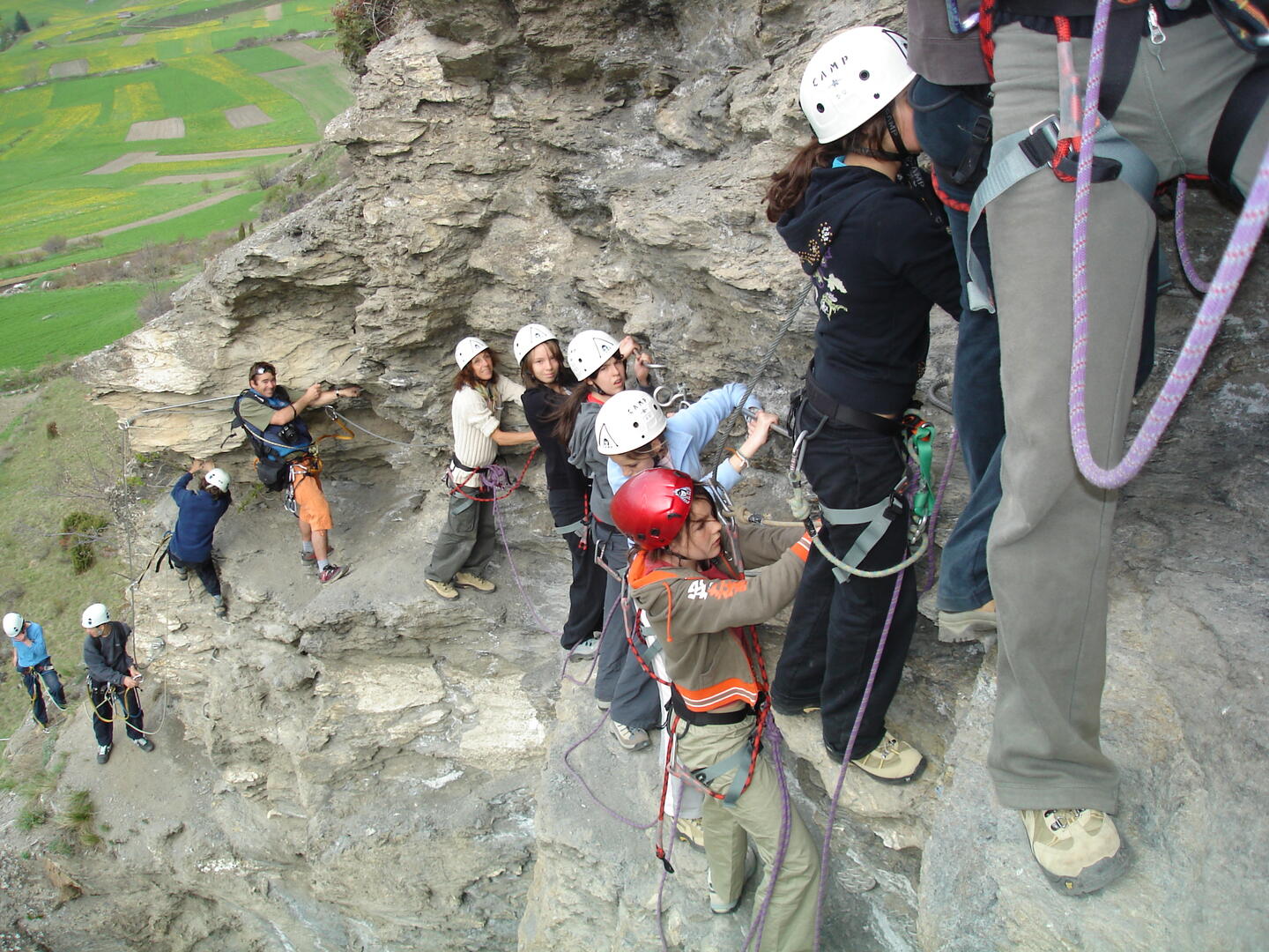Groupe en via ferrata