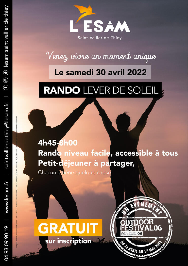 Randonnée lever de soleil à Saint Vallier de Thiey