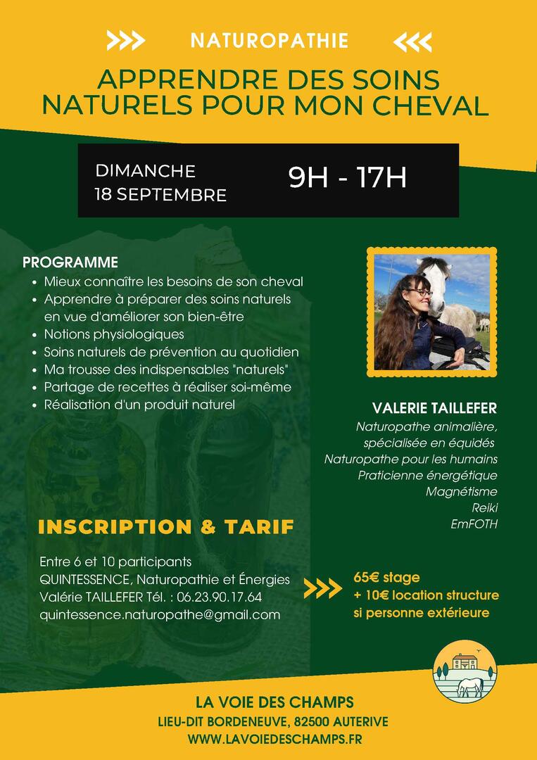 stage equestre : soins naturels