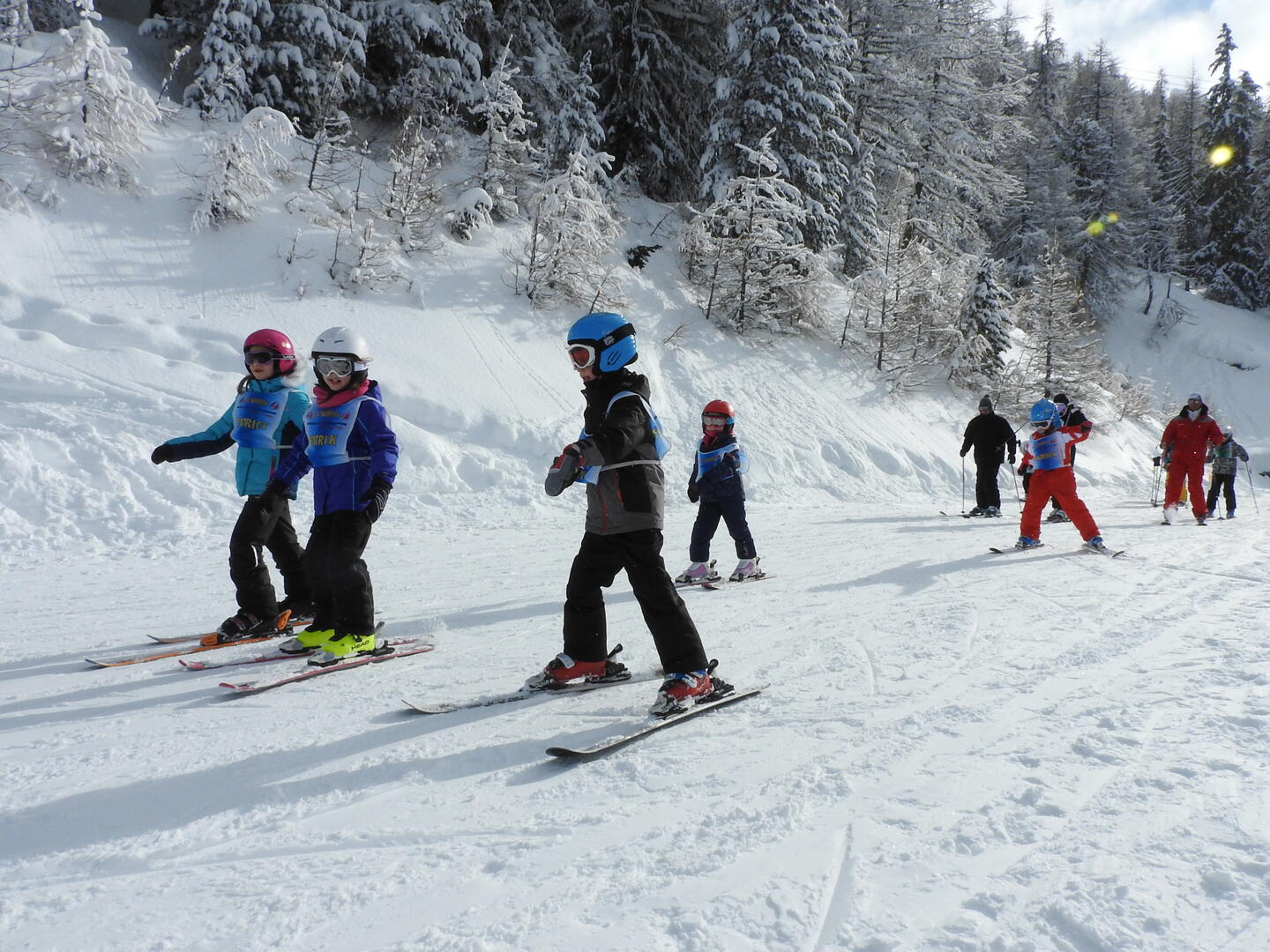 Groupe de skieurs