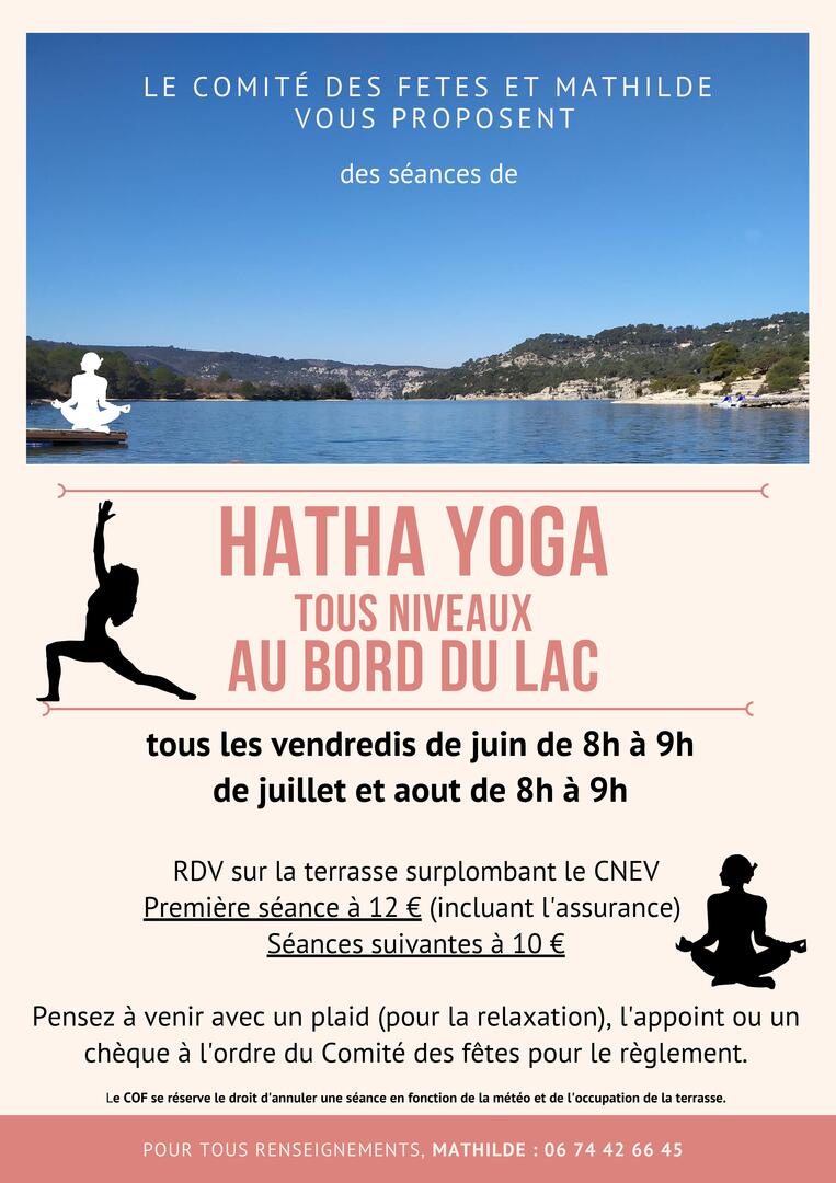 Séances de Hatha Yoga tous niveaux au bord du lac