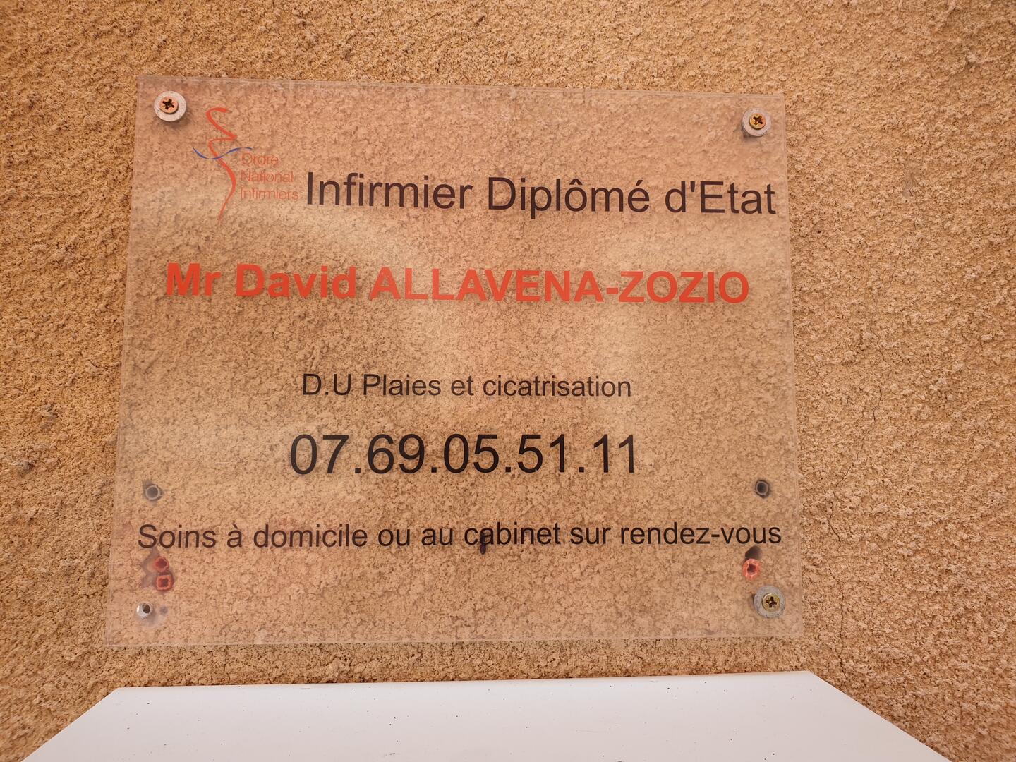 Plaque infirmier