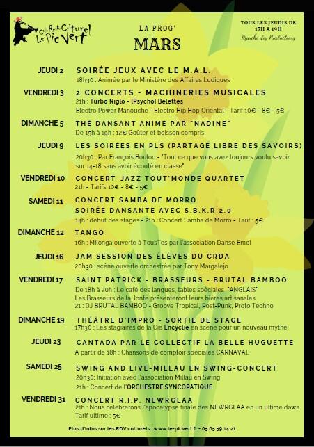 La prog' de mars - Le Pic Vert